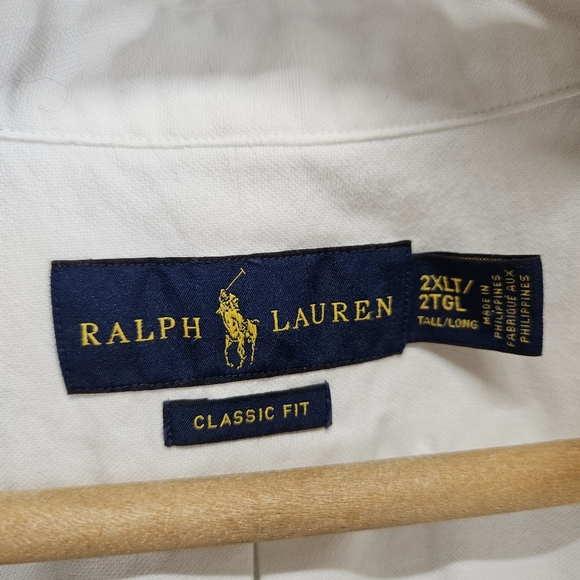 Polo Ralph Lauren Button Down Long Sleeve Dress Shirt Pony Men’s 2XLT White - Picture 3 of 6